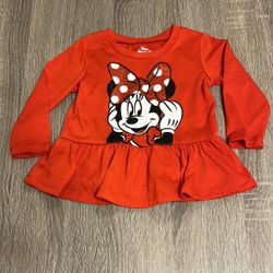 Disney Minnie Mouse Red Peplum Long Sleeve dress