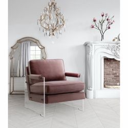 2 armchairs Serena Velvet & Lucite Chair color Green