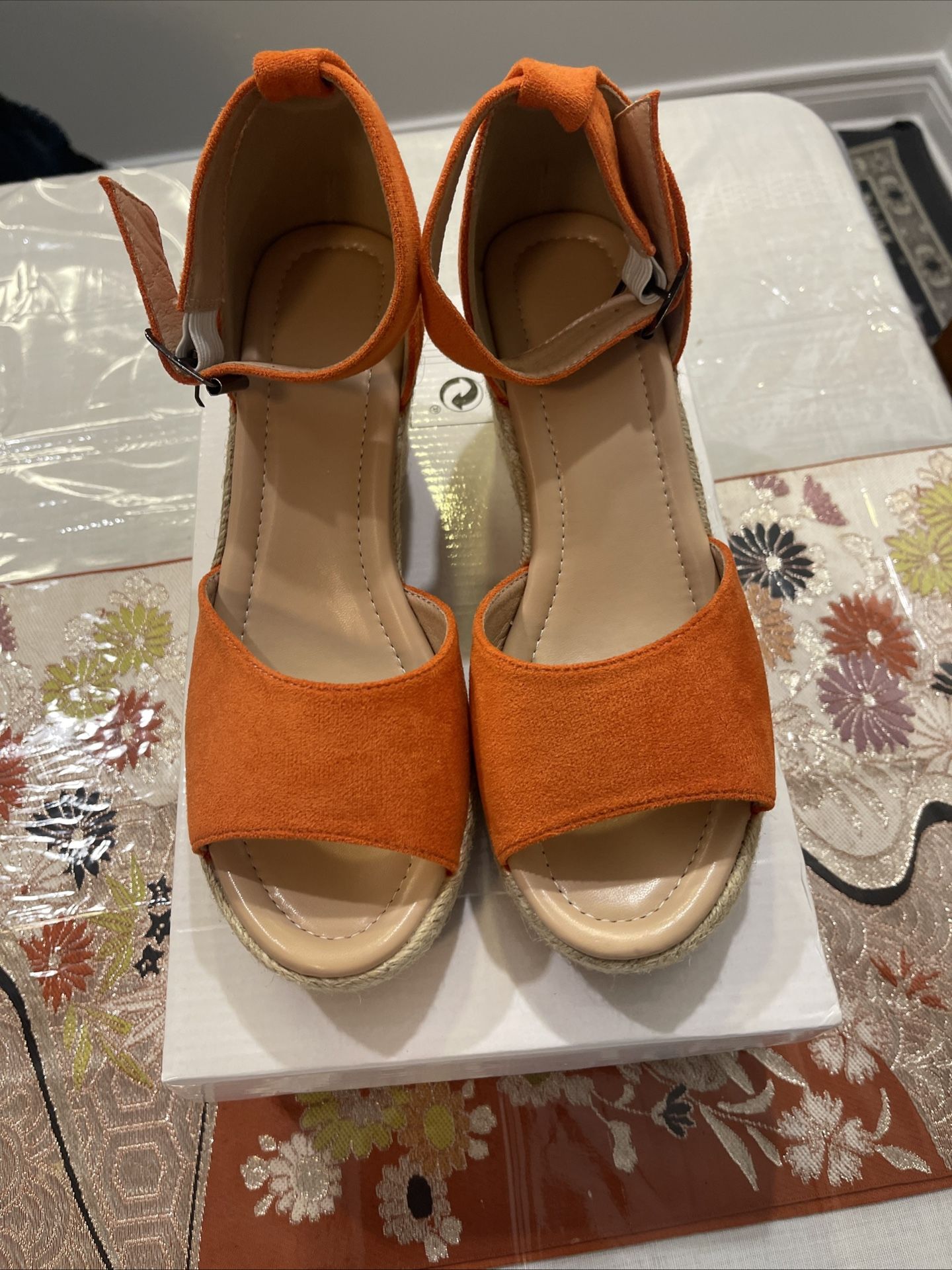 Wedge Sandal Brand New Orange Color Size 38/7.5 New With Box