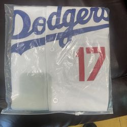 NWT Shohei Ohtani Jersey Mens Medium White Home Los Angeles Dodgers #17 stitched