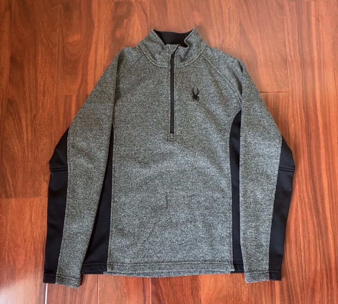 Spyder Outbound Ribbed 1/4 Zip Pullover Sweater Men’s Gray & Black Size M