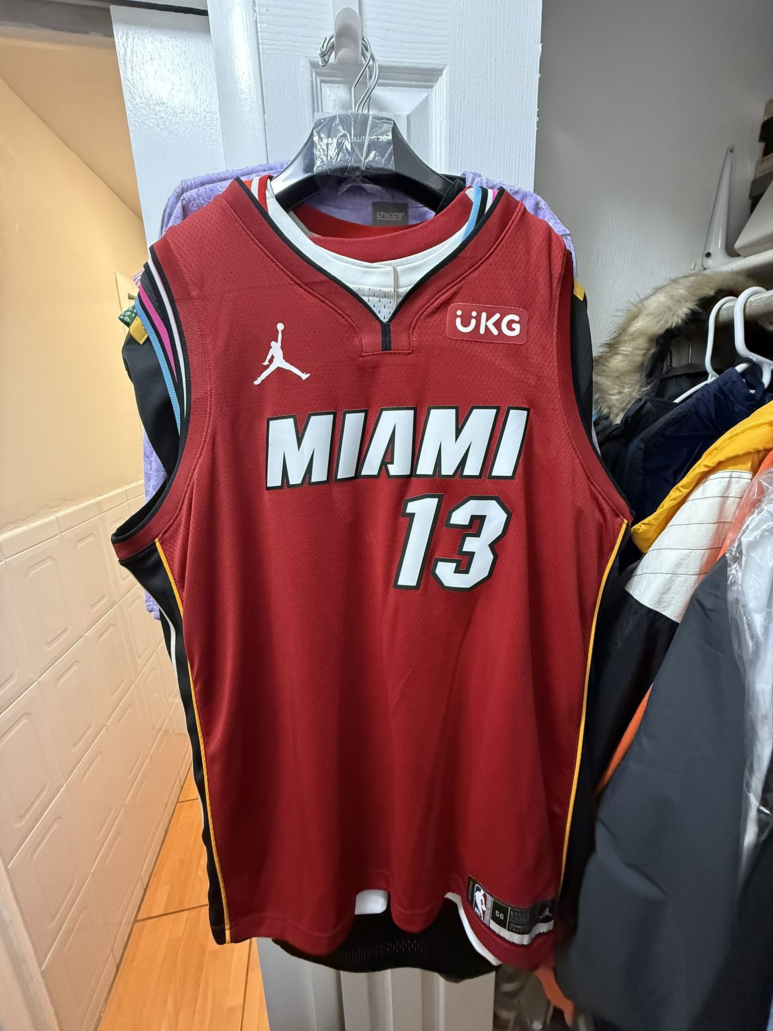 Bam Adebayo Jordan Brand Statement Miami Heat Red Swingman Jersey Size 56 XXL
