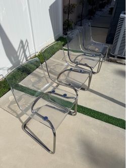 IKEA silla transparente metal x4 / Chairs