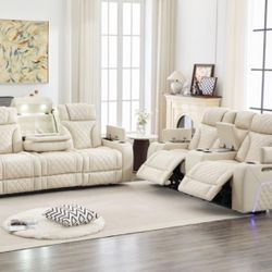 Luxury Power Recliner Power Headrest Wireless Charger USB Port 