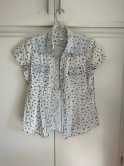 Levi's Women's Floral western Short Sleeve snap Button Down Shirt size S