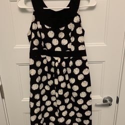 Black and White Polkadot Maternity Dress (small)