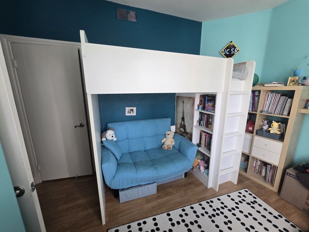 SMASTAD Loft Bed - LIKE NEW! W/ Desk & Storage + FREE IKEA Mattress! - $300 OBO (San Diego)