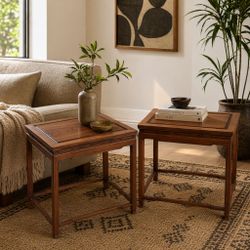 RESTORED Vintage Mid Century Modern 1958 George Zee & Co Solid Teak End Tables  ( Danish / Ming Class )