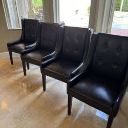  Dark Brown Tufted Faux Leather Dining Chair (Set of 4)  - Originally $900.   Asking $325