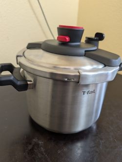 T-fal 6L Stainless Steel Pressure Cooker w/ Steamer Insert & Manual