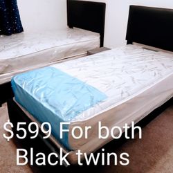 $599 Two Twin Beds With Mattresses And Box-springs Brand New Free Delivery 