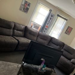 Comfy gray couch 