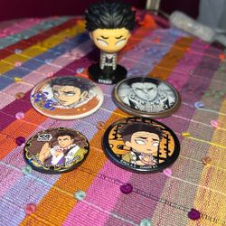 Demon Slayer Gyomei Himejima Figure And Buttons