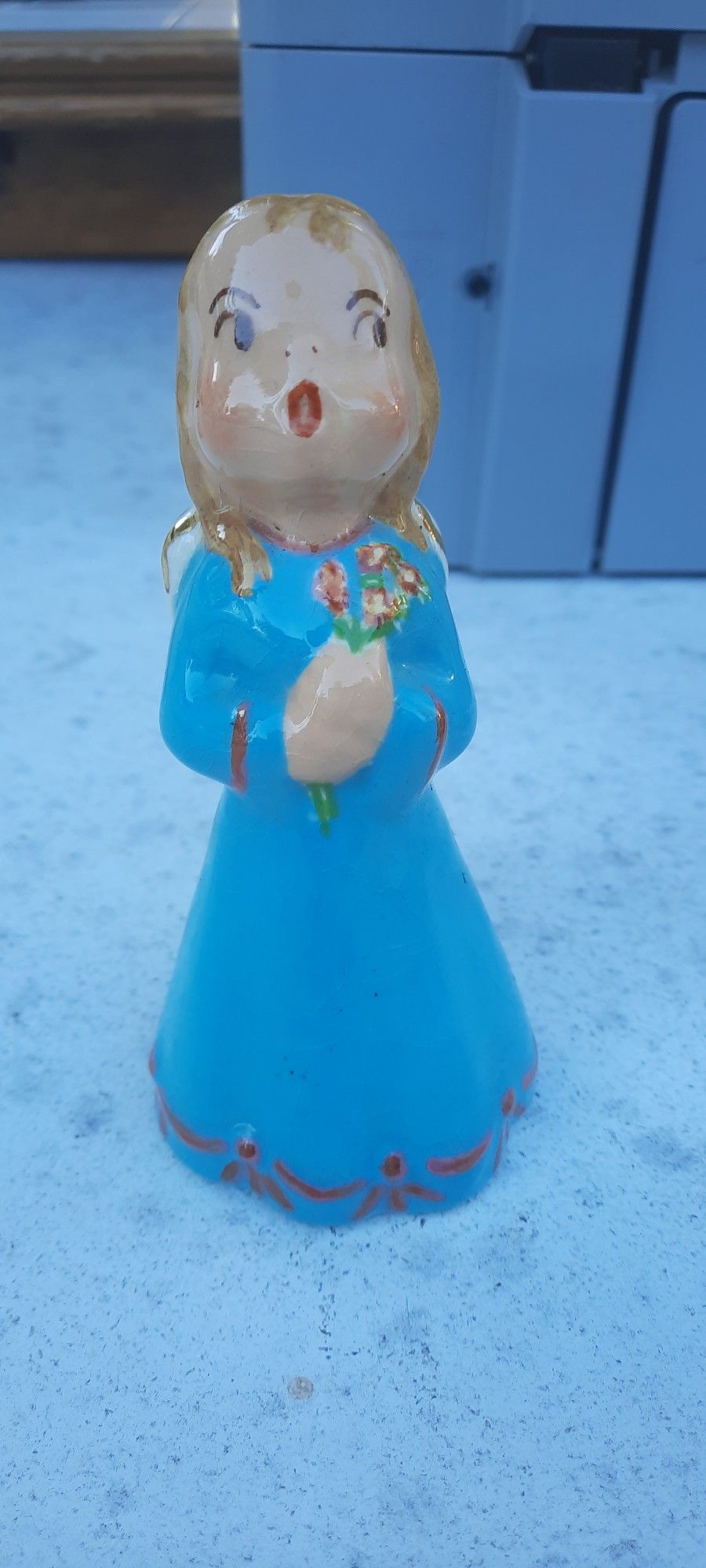 Vintage Porcelain Figure Of A Lil Girl Angel Singing
