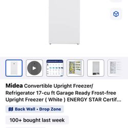 *Midea Convertible Upright Freezer/Refrigerator 17-cu ft Garage Ready Frost-free Upright Freezer ( White ) ENERGY STAR Certified Item #1416441 | M