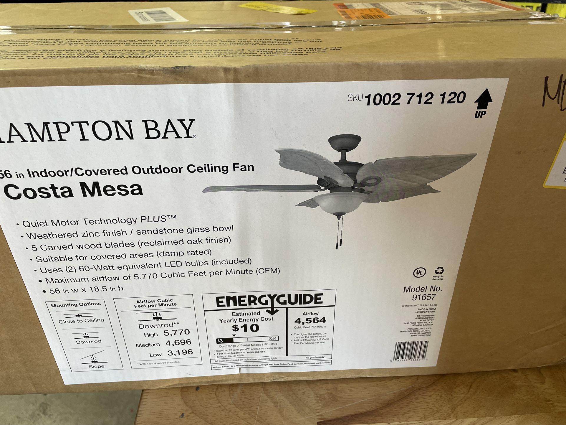 Costa Mesa 56in LED Ceiling Fan 