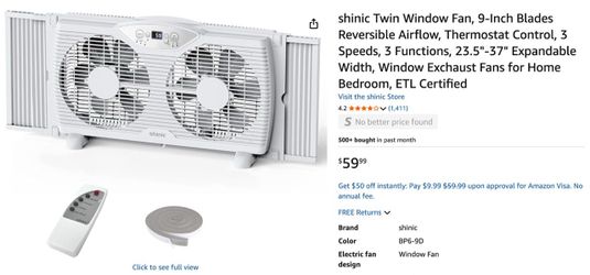 Shinic Twin Window Fan - Reversible