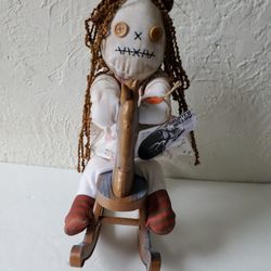 Haunted Rag Doll on Rocking Horse Animated Decor A Halloween