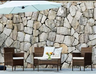 4pcs Rattan Furniture Set for the Patio, Including a Wicker Chair, Sofa, and Coffee Table, Suitable for Garden Terraces, Balconies, Lawns, and Outdoor