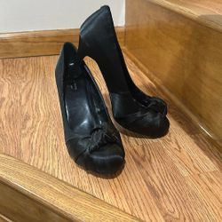 Black Satin Heel