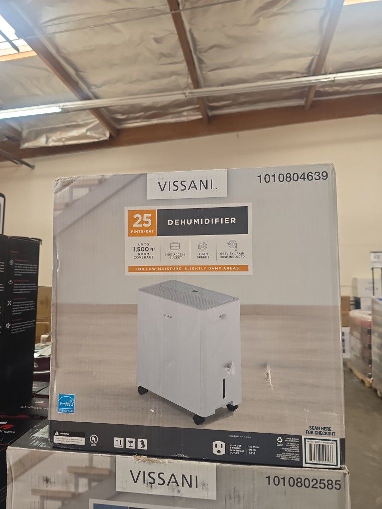 Vissani 25 Pints Dehumidifier 2 Fan 1,500 Sq.ft