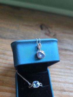 Kay jewelers blue topaz necklace and ring. Read description please
