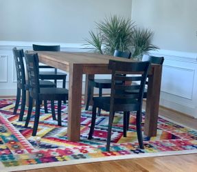 Pottery Barn solid wood dining set (table and 6 chairs)