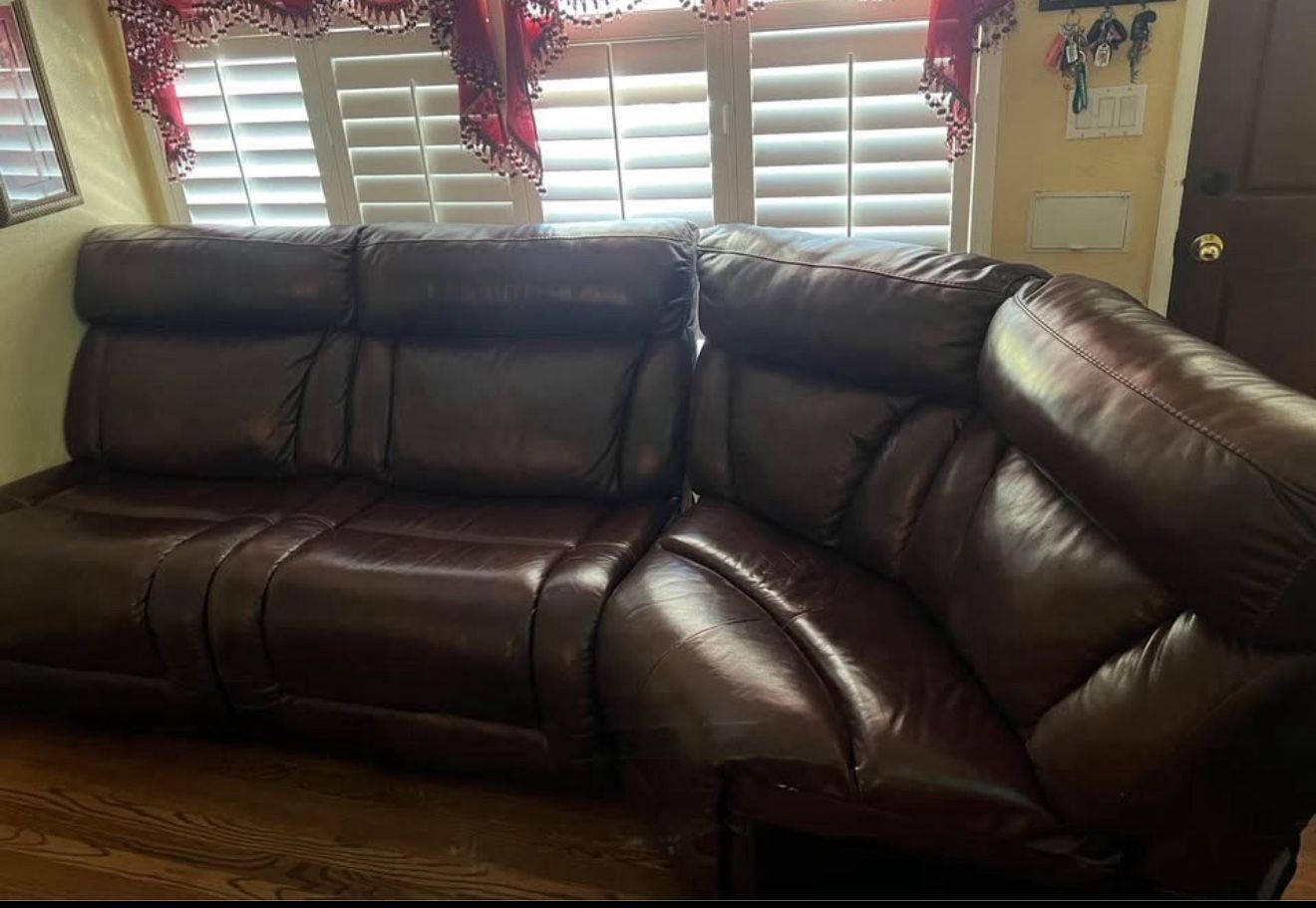 Sectional Leather Recliner Electric Sofá