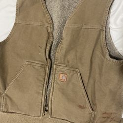 Men’s Brown Carhartt fleece lined vest