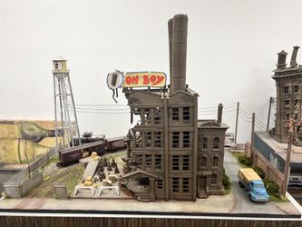 Unique Clay Industrial Building - Hand sculpted Factory Scene
