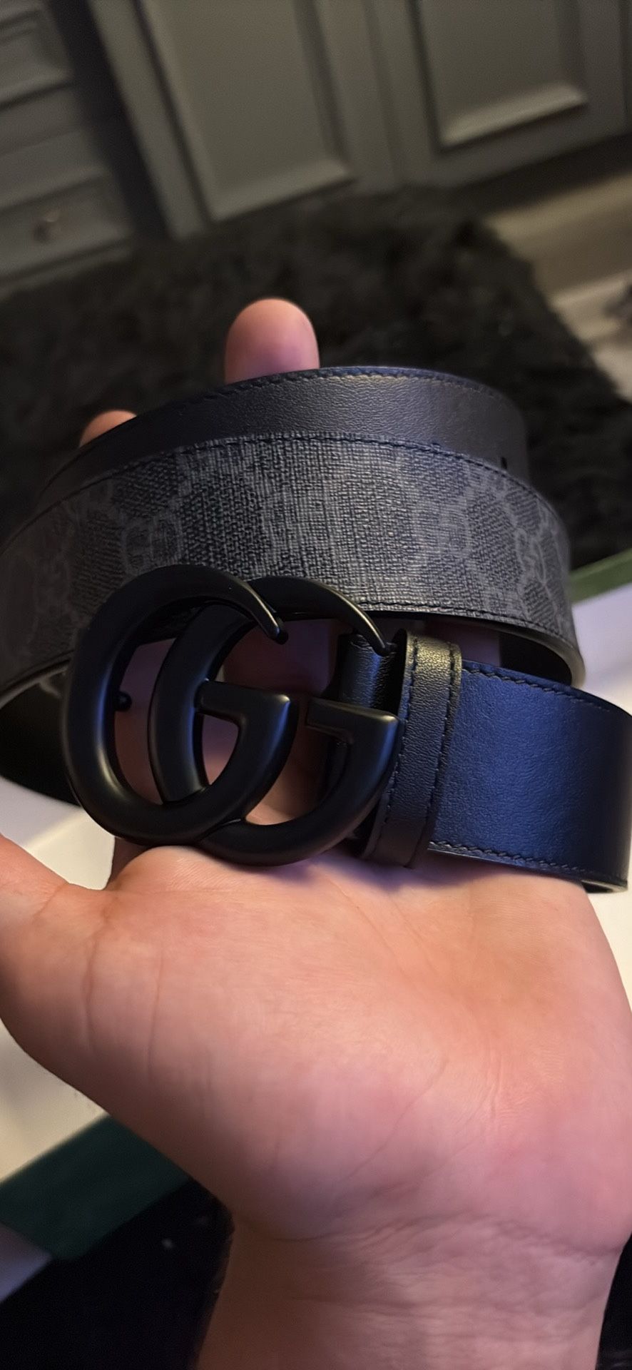 Gucci GG Supreme Black Buckle Belt