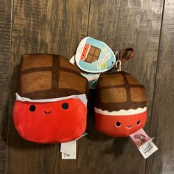 2 squishmallow 5”& clip