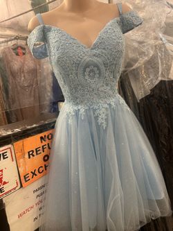 XS light blue dress with tiara