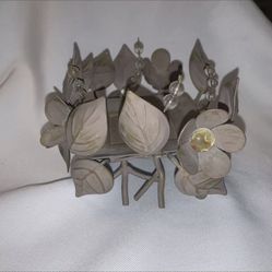 NOB Partylite Bronze Metal Golden Leaves Square votive candle holder P7281