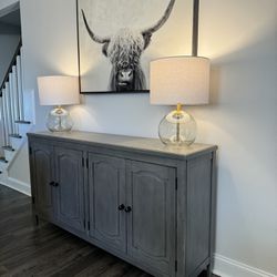 Grey Antique Accent Table / Media Station 