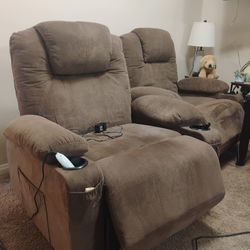 Rocking chair recliners with vibrating and heating