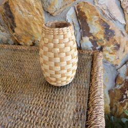 Basket Style Wrapped Glass Vase