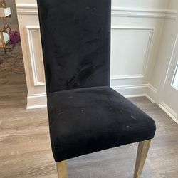Black Velvet Dining Chair 