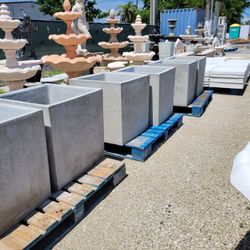 Concrete Square Planter / Cement Backyard Patio Pots Garden Planters