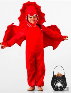 Pottery Barn Kids Red Metallic Dragon Halloween Costume - Retired