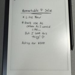 reMarkable 2 Tablet + Marker Pen – Like New Condition