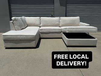 FREE DELIVERY ||Costco 2Pc Sectional w/ Storage Ottoman