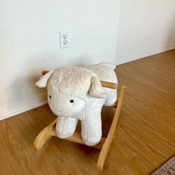 Plush Lamb Rocking Toy – Like New 🐑