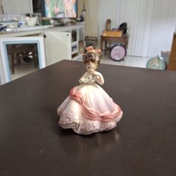 Vintage Mid 20th Century Joseph Originals First Formal Series Girl In A Pink Gown  Porcelain Figurine 5.5"H SEE DESCRIPTION 
