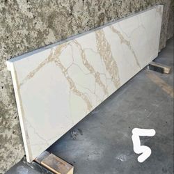 72x19 White Quartz With Gold Veins 