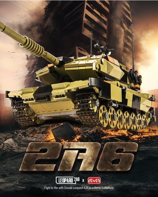 dOvOb Military Leopard 2A6 Tank Building Blocks Set, 1043 Pieces Bricks, Army Construction Model Toys as Gift for Adult or Kid