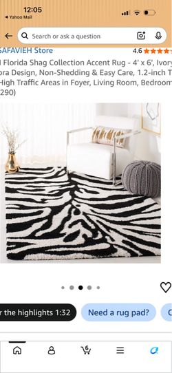 Safavieh Zebra shag rug