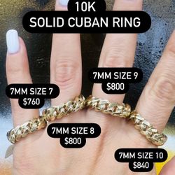 10k Solid Cuban Ring 