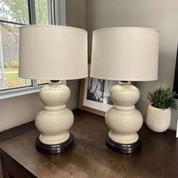 Pottery Barn Double Gourd Alexis Table Lamps Set of 2