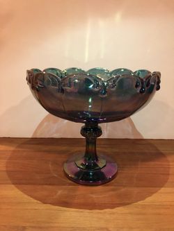 Carnival Glass Footed Bowl